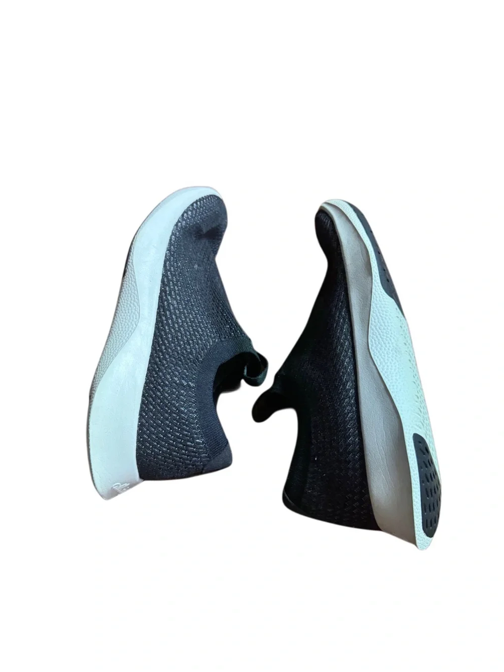 allbirds Men's Black Knit Slip-On Sneakers with White Sole
